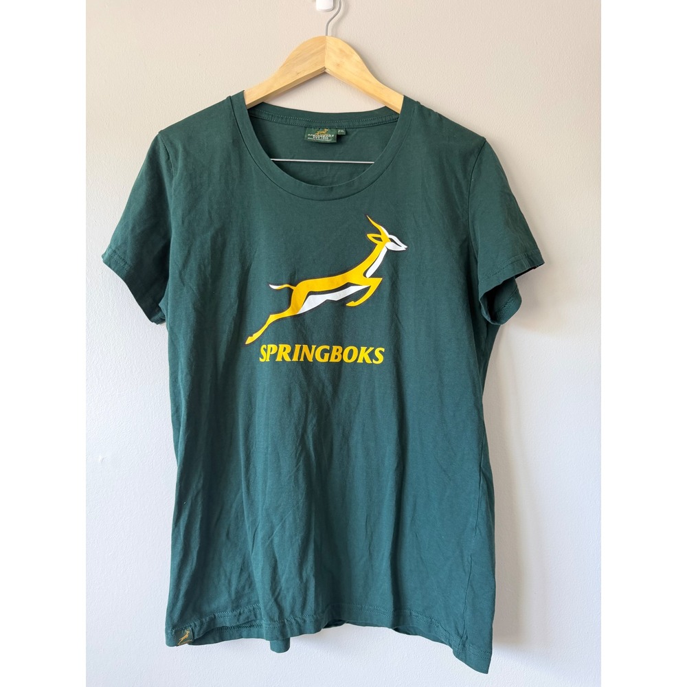 Springboks Graphic T-Shirt Womens 2XL Green Excellent SA‎ Rugby Official Product